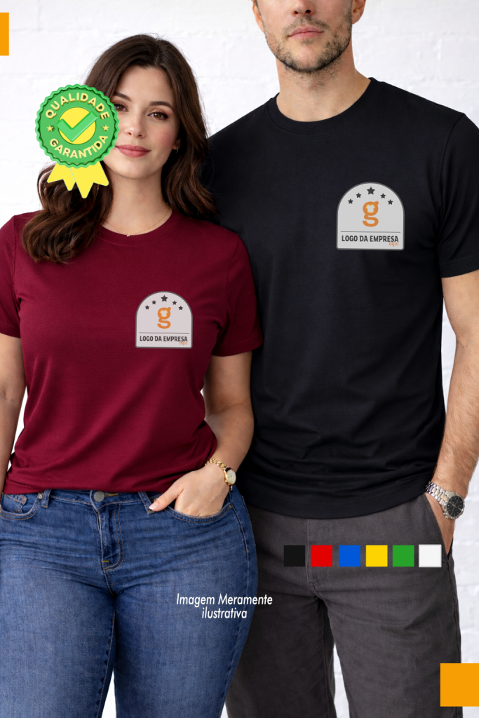 Camiseta Algodão  Básica – Uniforme para Empresas e Eventos