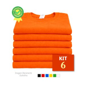 Kit 6 Camisetas Algodão  Básica - Uniforme para Empresas e Eventos