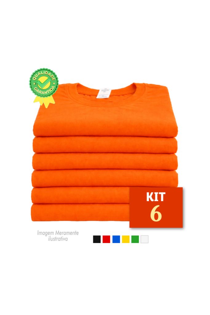 Kit 6 Camisetas Algodão  Básica – Uniforme para Empresas e Eventos